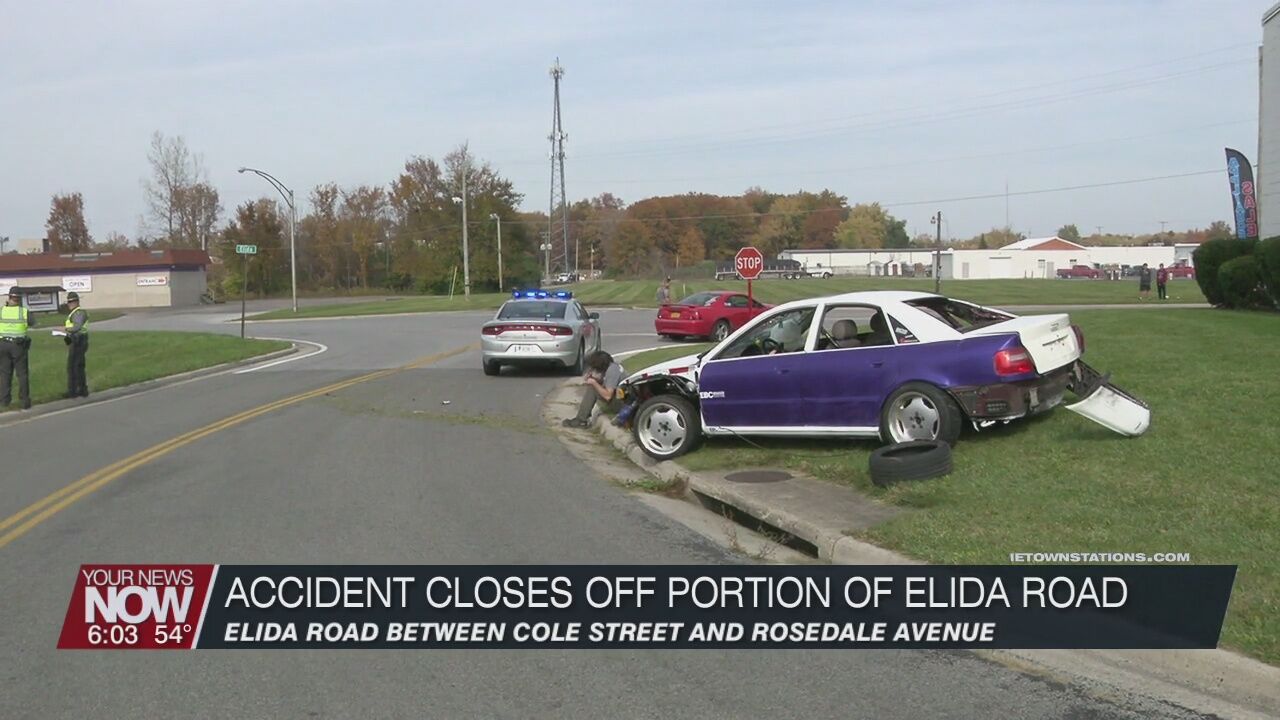 Portion of Elida Road to remain closed after car vs. pole accident